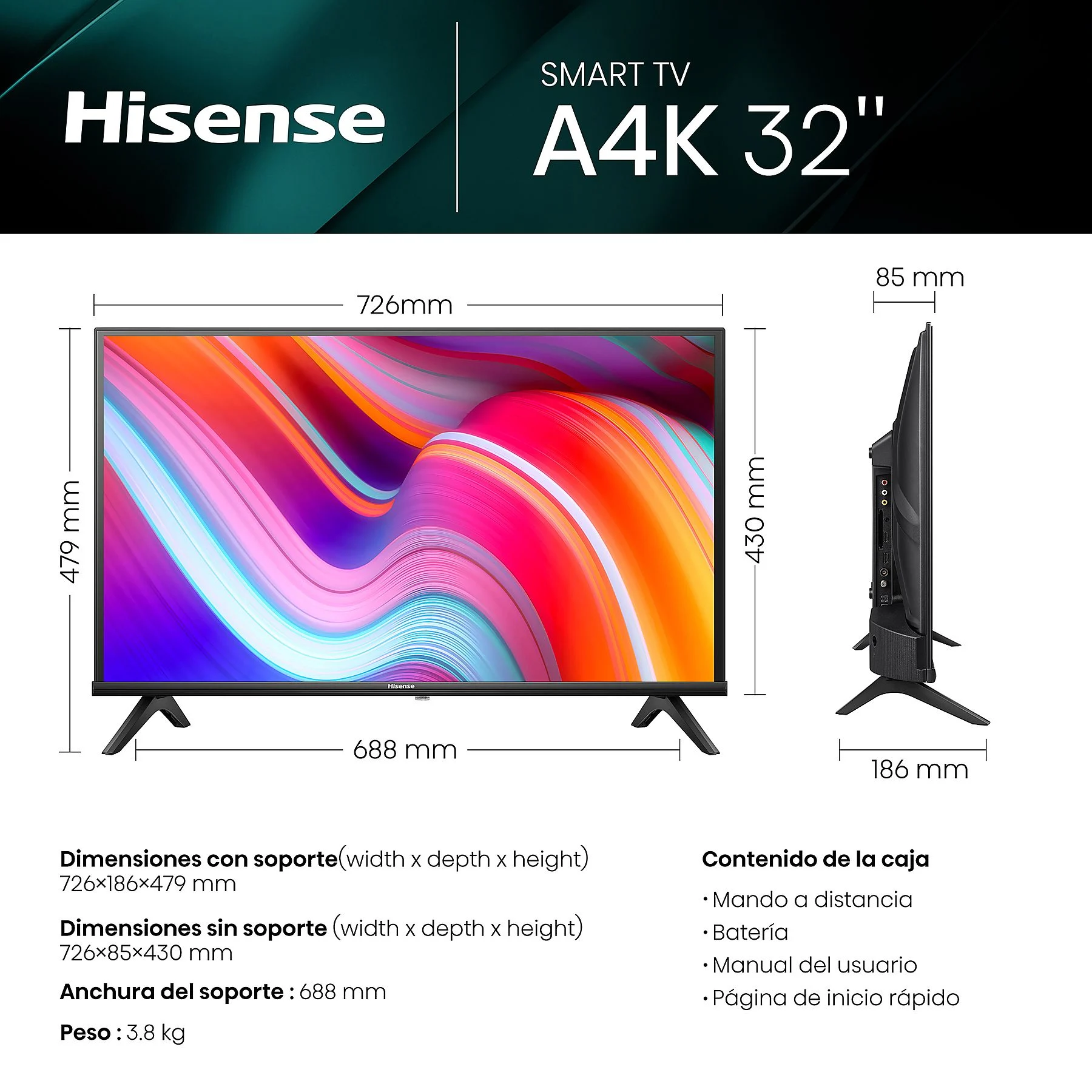 TV LED 32'' - Hisense 32A4K Smart TV HD, Modo juego, Modo deportes IA, DTS HD - Imagen 5